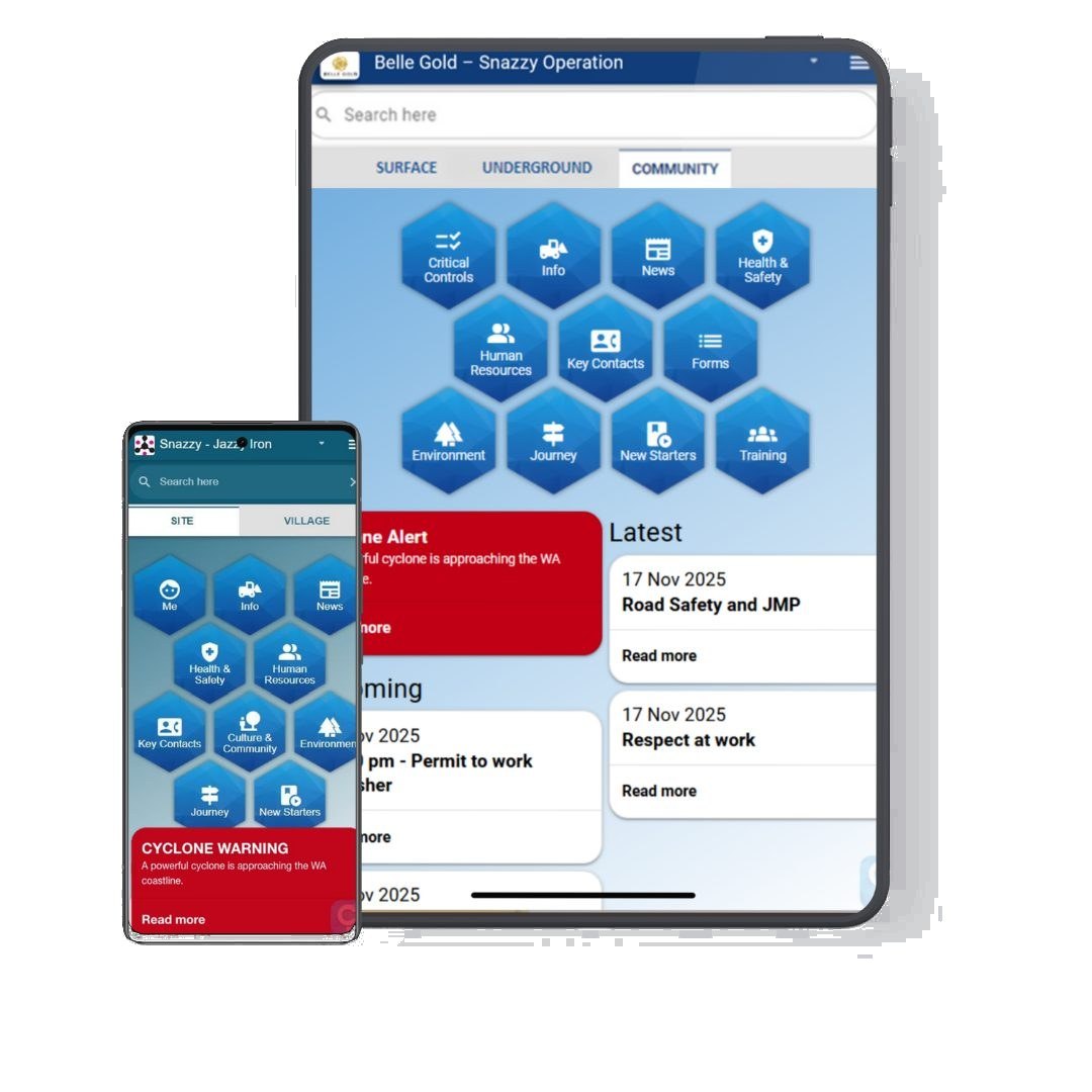 GIS wayfinding map and honeycomb navigation on tablet and mobile